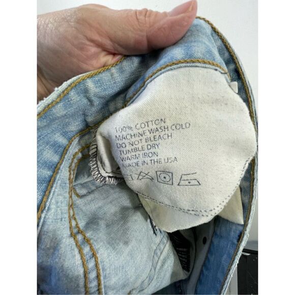 Lux Anthropologie Distressed Denim Skirt Size 9 - Picture 7 of 9